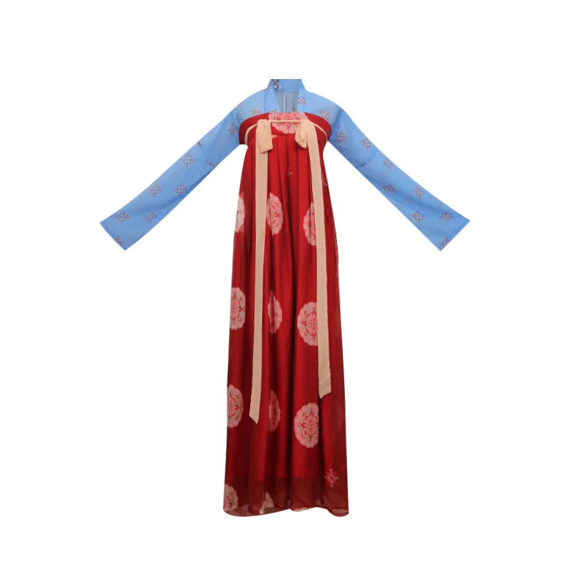 

Hanfu Costumes Female Elegant Blue Tops Red Skirt Chinese Style Fairy Tang Dynasty Dress Classical Dance Stage Clothes DQL3832