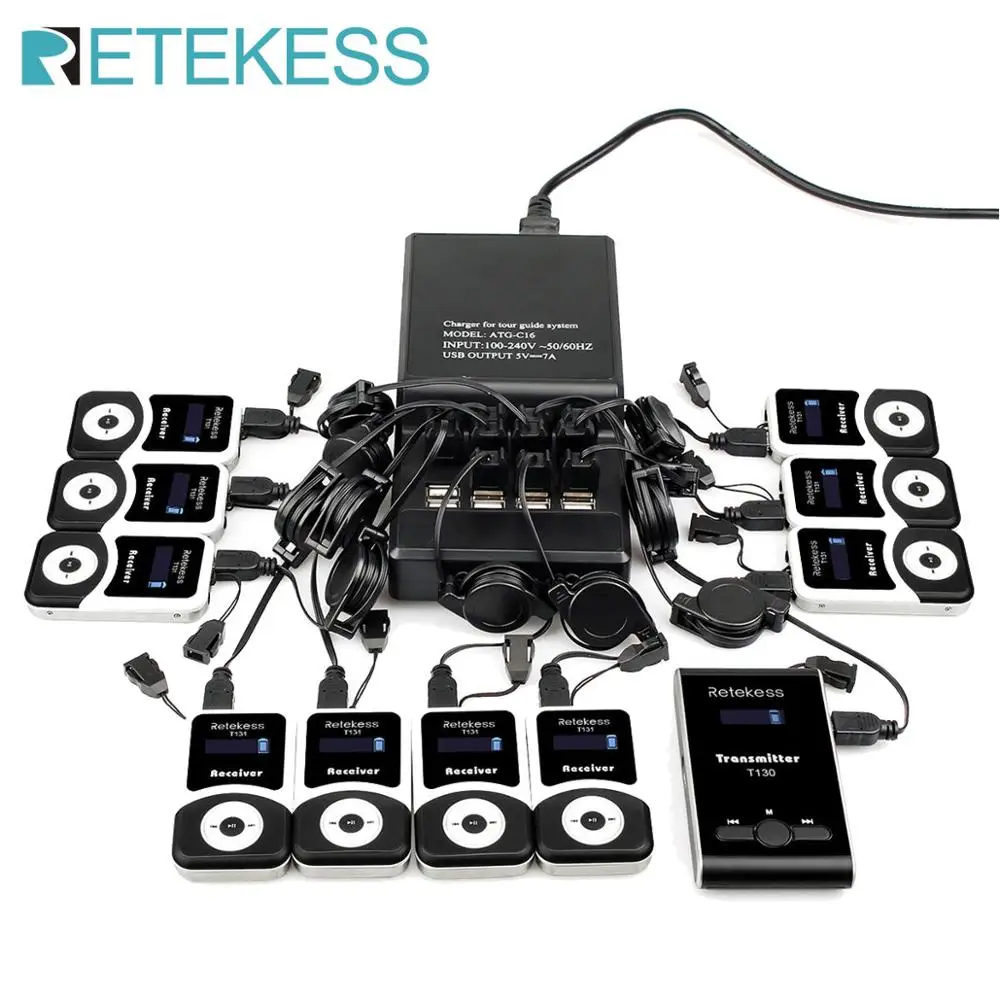 Беспроводная система туристического гида Retekess T130 1 зарядное устройство +