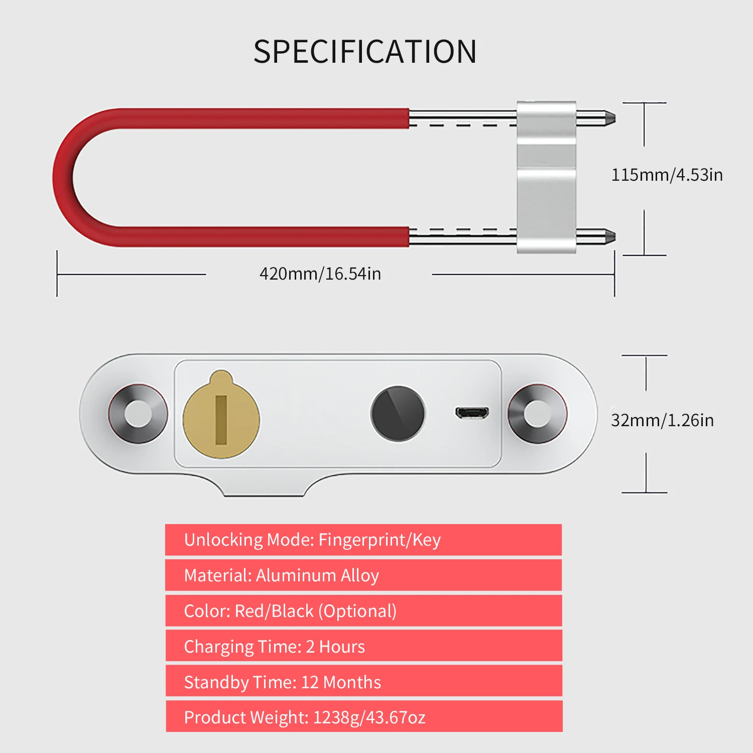 U образный умный электронный замок с отпечатком пальца офисный магазин дверной