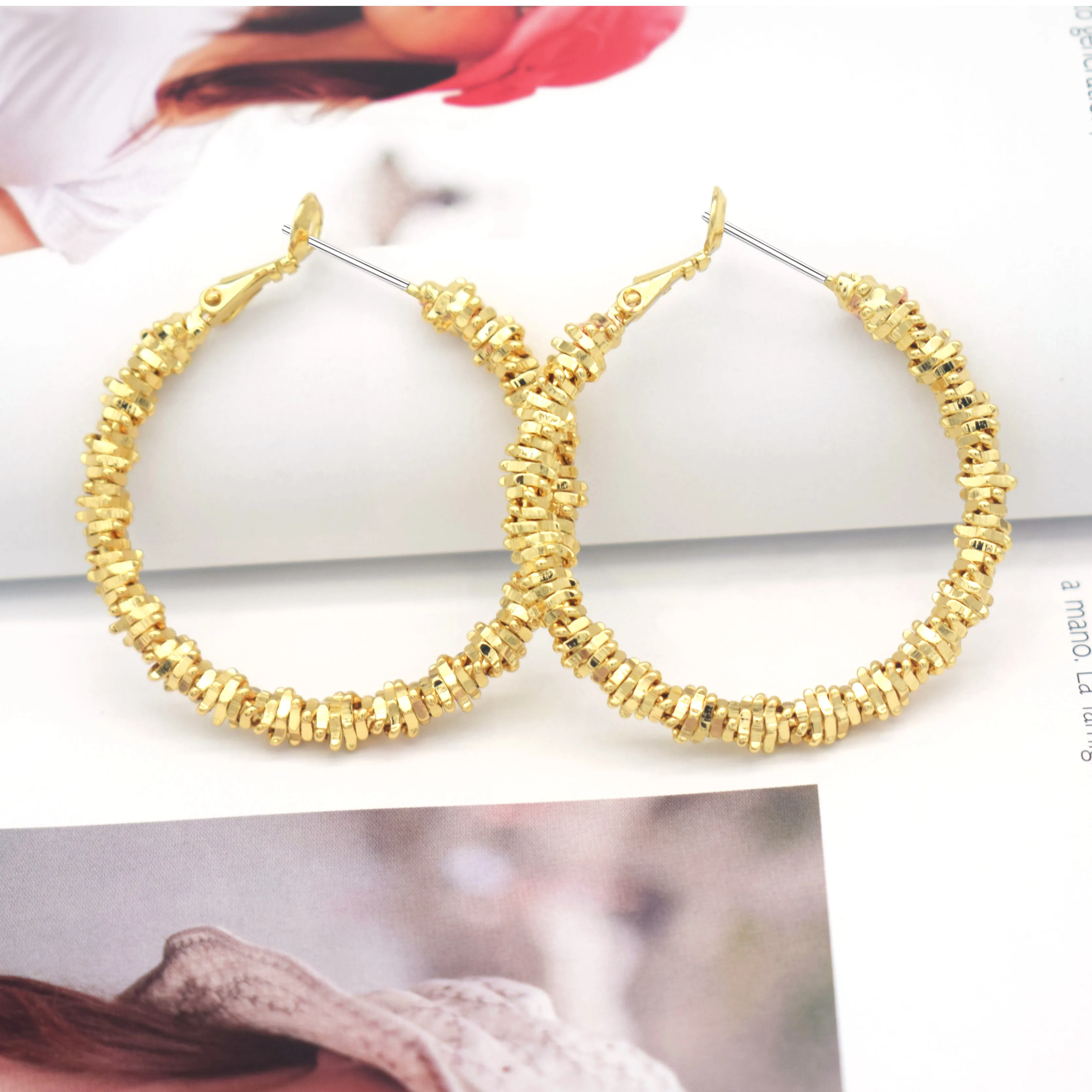 

KURSHUNI Big exaggerate charm hoop earrings for women 2020 new statement round copper earrings Gold color circle earrings Gifts