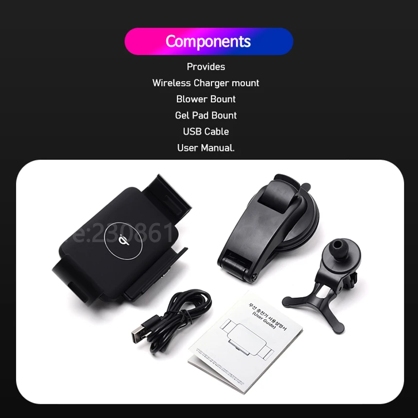 

Car Wireless Charger 10W Auto Clamping Phone Mount Holder for XiaoMi Samsung Galaxy Fold Z Fold 2 iPhone 11 XS Max Huawei Mate X
