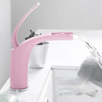 tt pink faucet hot and cold bathroom wash basin copper faucet bathroom wash basin faucet