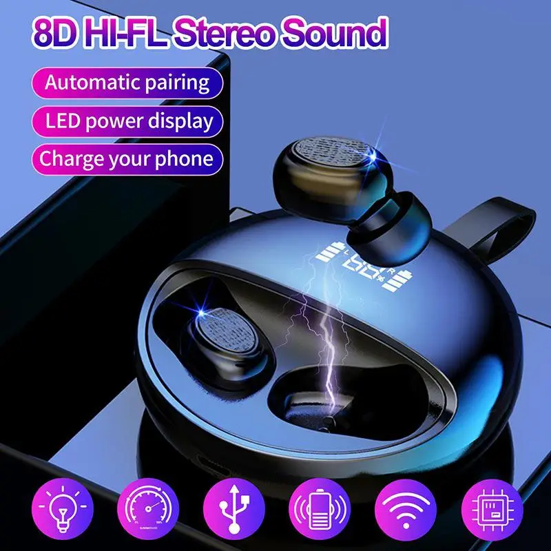 

Беспроводная Bluetooth-гарнитура EastVita, вращающаяся на 360 градусов, Hi-Fi стерео Bluetooth 5,0 TWS, беспроводная гарнитура с микрофоном