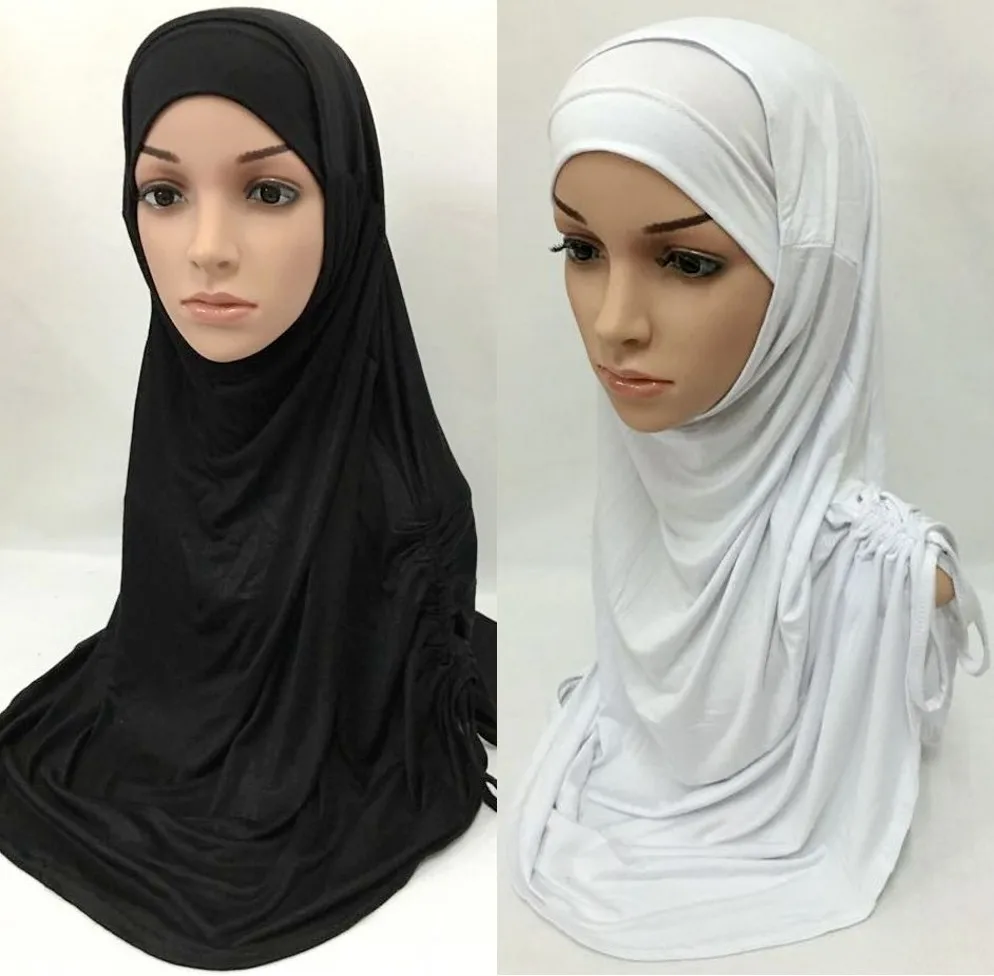 Модные женские модальные хлопковые 2 штуки хиджаб Амира мусульманский шарф