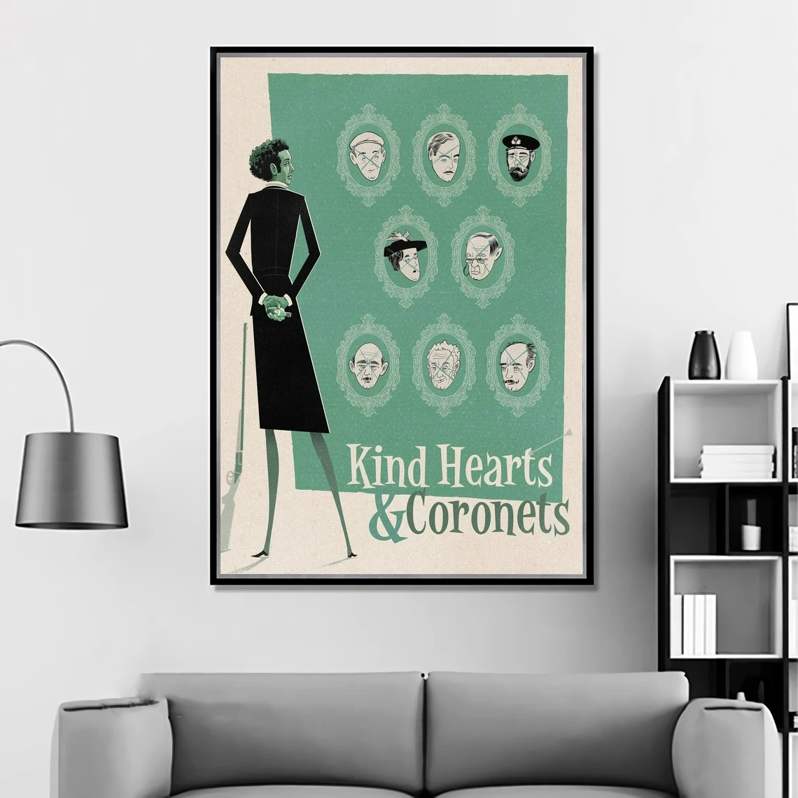 Плакат с сердцами и коронами (1949) британская черная комедия пленка Настенный