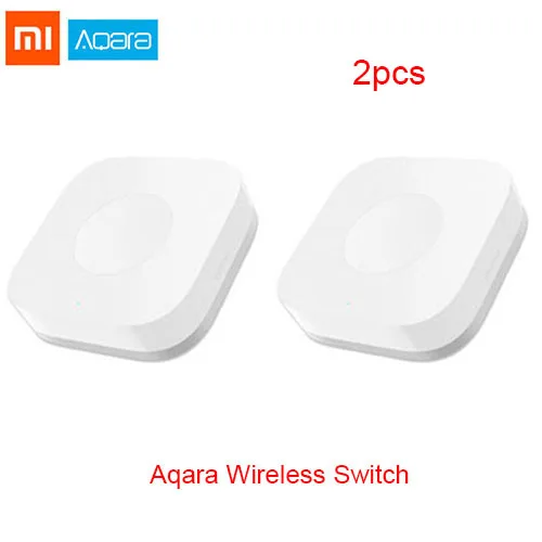 2xAqara switch Xiaomi Aqara набор умный дом комплекты шлюз концентратор двери окна датчик удара тела датчик беспроводной переключатель датчик воды для Apple Homekit - Цвет: 2xAqara switch