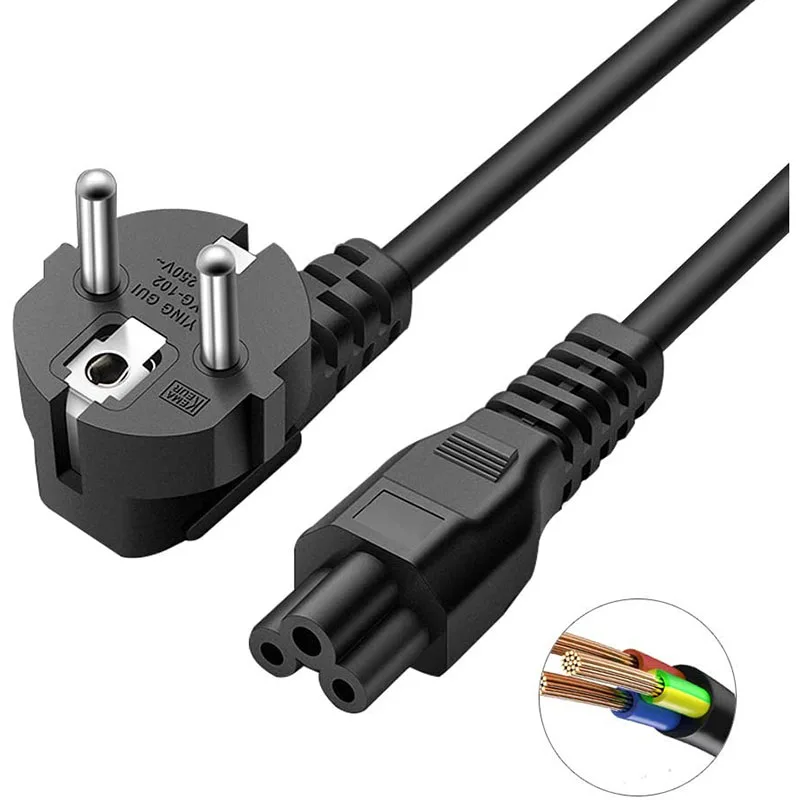 

1.5M EU Universal Laptop 3-pin Charger Plug Power Adapter Cord Cable For HP Dell Toshiba Sony ASUS Lenovo Samsung notebook