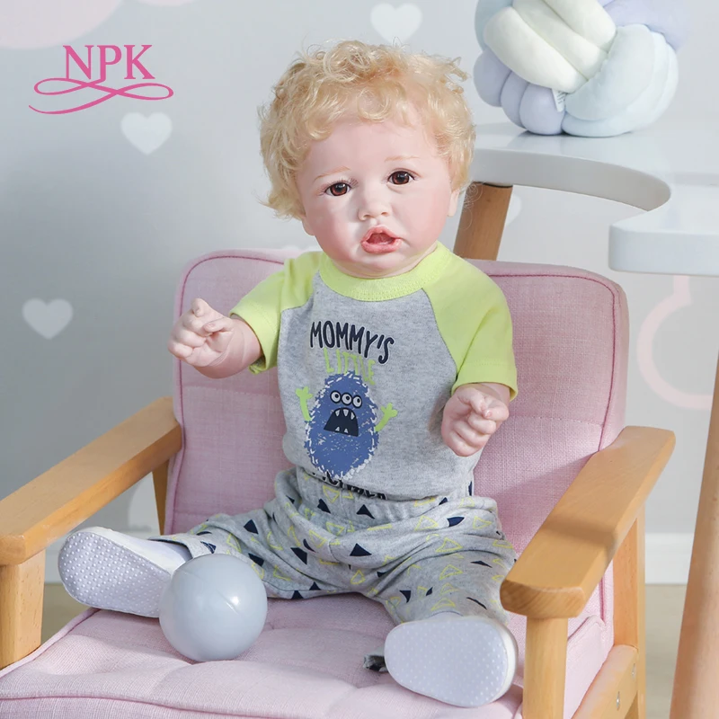 Кукла реборн NPK 55 см 22 дюйма популярная кукла Saskia в длинном платье коллекционная