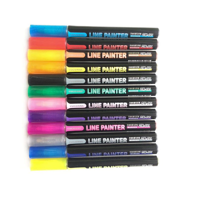 12 Colors Marker Pen Double Lines Contour Colored Outline Diy Album Scrapbooking For Drawing Painting Doodling School | Канцтовары для