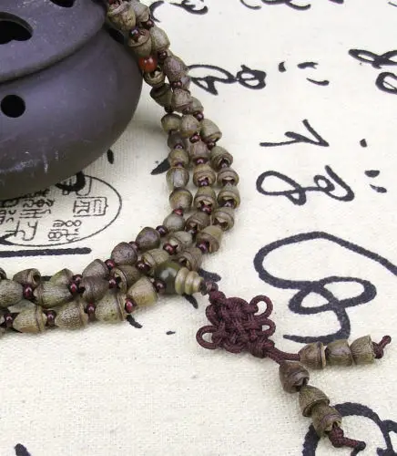 Tibetan Buddhism 108 Gold-bell Bodhi Seed Prayer Bead Mala Necklace | Украшения и аксессуары