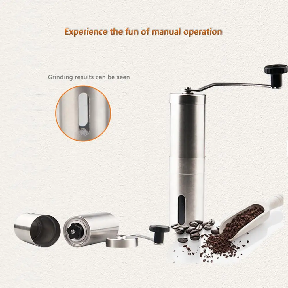 

Manual Coffee Grinders 304 Stainless Steel Portable Washable Small Home Coffee Machine Coffee-Bean Grinder