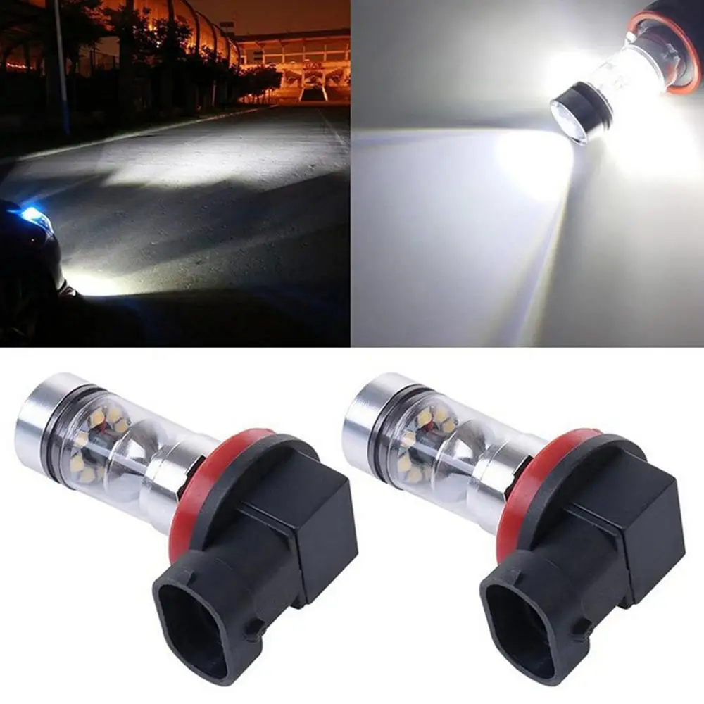 

2pcs Car Led Fog Light H11 100W High Power Led Anti Fog Lamp 6000K Fog Light Bulbs For Cars Trucks Fog Light Bulbs High Quality