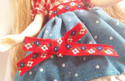doll dress suitable for joint Doll licca azone ob27 OB24 OB11 Denim + headwear | Игрушки и хобби