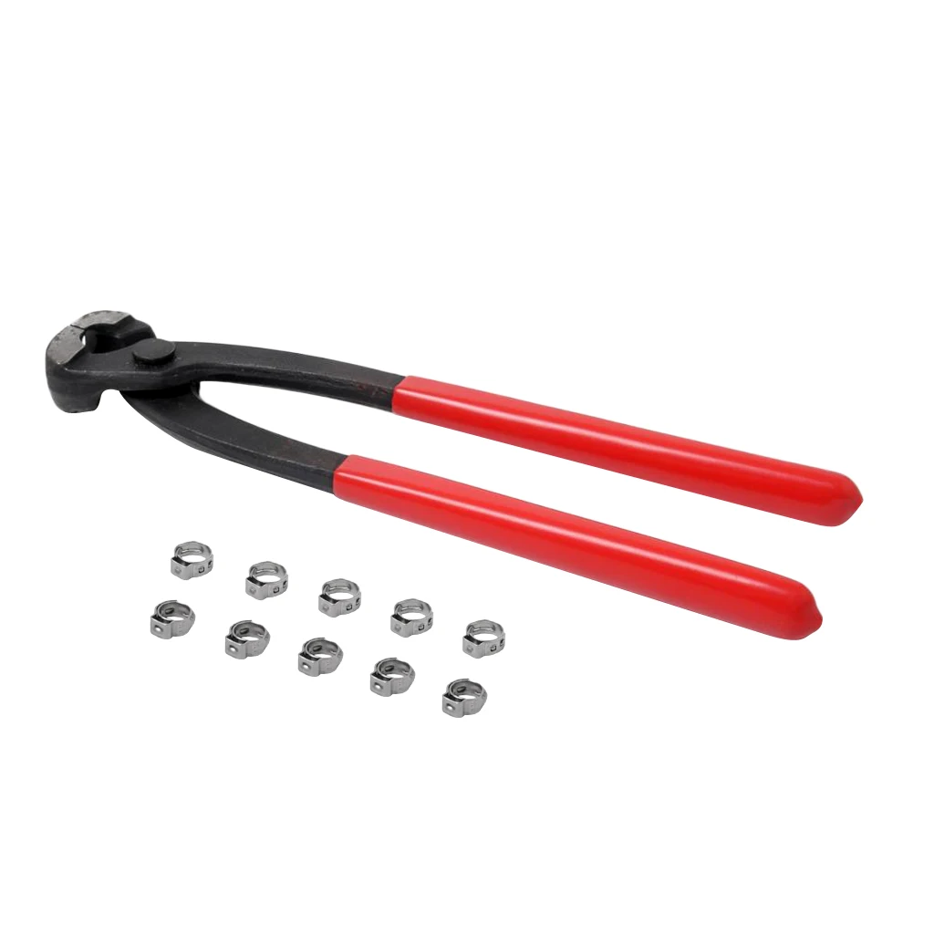 

Набор бесступенчатых зажимов с 1 ушком, 10 шт., зажимы для шлангов с одним ушком из нержавеющей стали 304, с зажимами для ушей