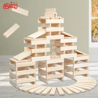 100pcs wooden building block architecture diy educational toys for kids construction kit assemble steam logic puzzle games child