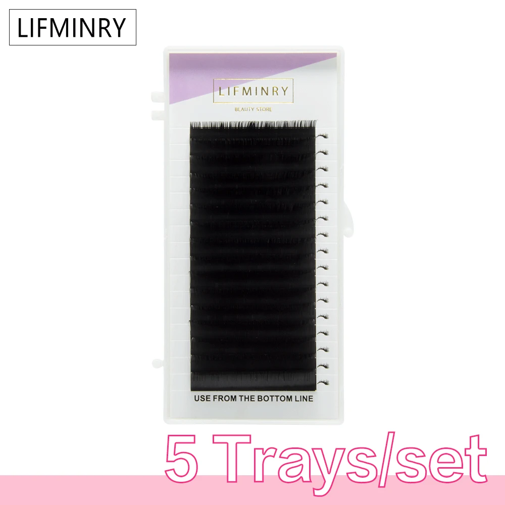 

5pc J/B/C/CC/D all size individual eyelash extension supplies premium faux mink lash for professional salon use natural