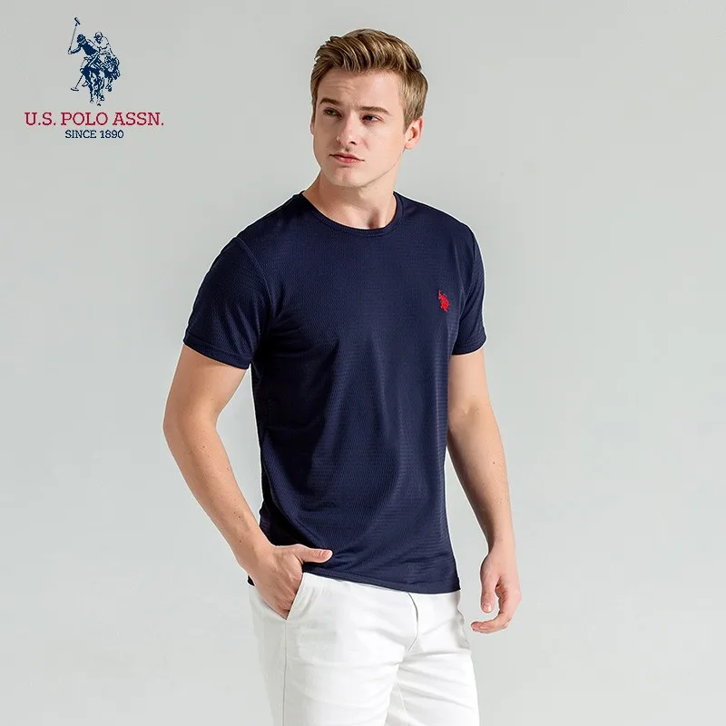 США POLO ASSN. Футболка мужская с круглым вырезом быстросохнущая дышащая однотонная