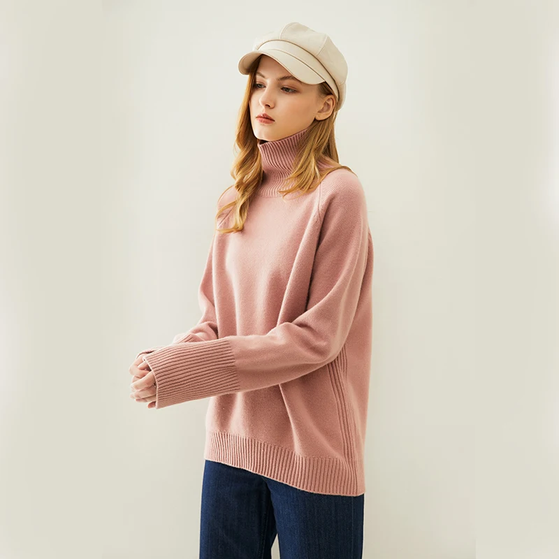 adishree 2020 woman winter 100% Cashmere sweaters autumn knitted Pullovers High Quality Warm Female thickening Turtleneck