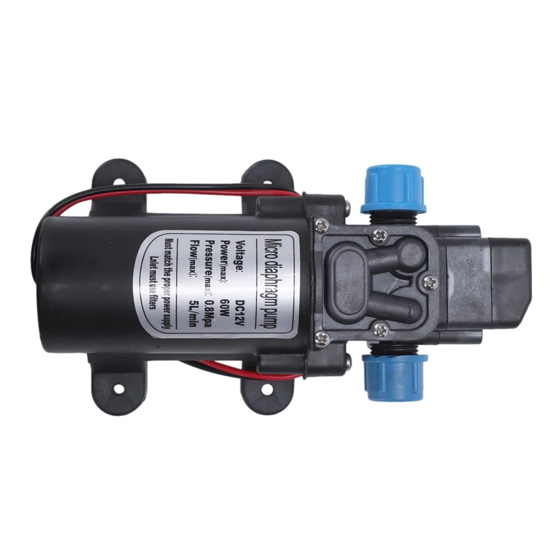 Черный DC 12V 60W мини мембранный Водяной насос высокого давления автоматическое