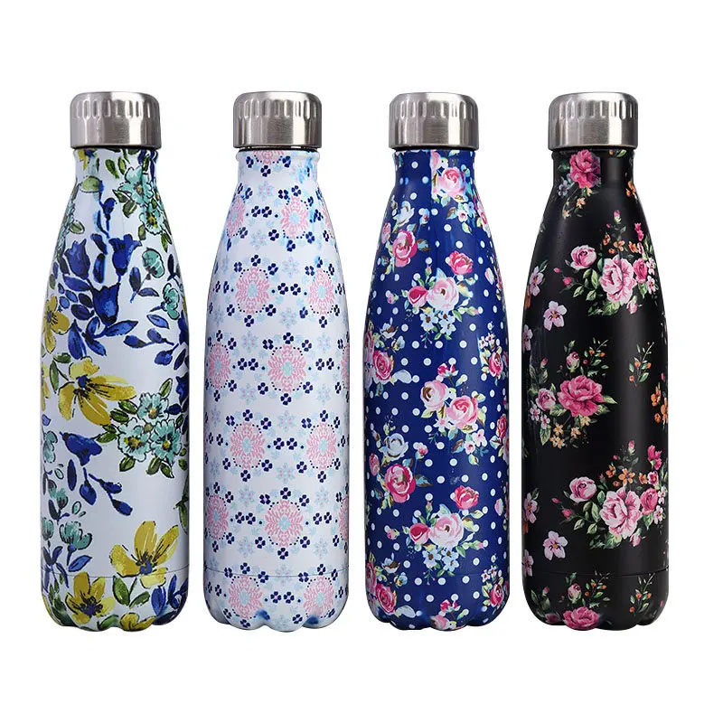 Цветочный термос с логотипом на заказ бутылка для воды из нержавеющей стали BPA