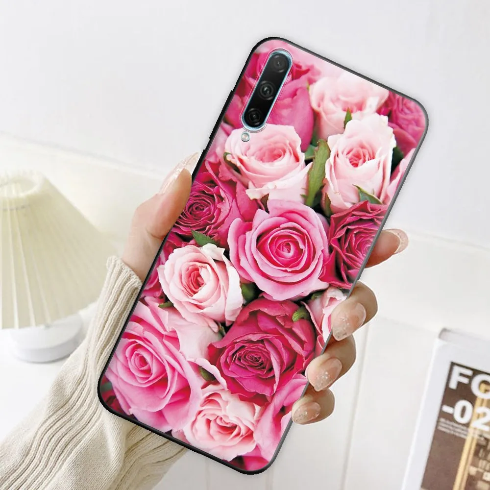 For Honor 30i Case Silicone Flower Soft Phone Huawei LRA-LX1 Honor30i TPU Bumper on Cover