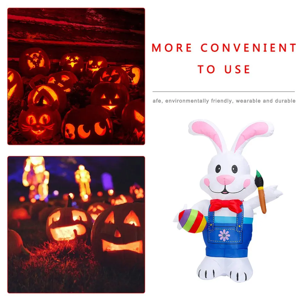

1.8m Easter Inflatables Bunny Rabbit Outdoor Indoor Easter Holiday Decorations Yard Lawn Inflatables Decor With LED Lights