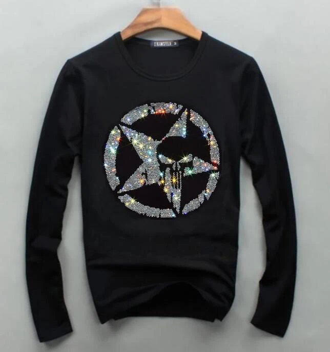 

Футболка мужская с длинным рукавом, круглым вырезом, хлопок