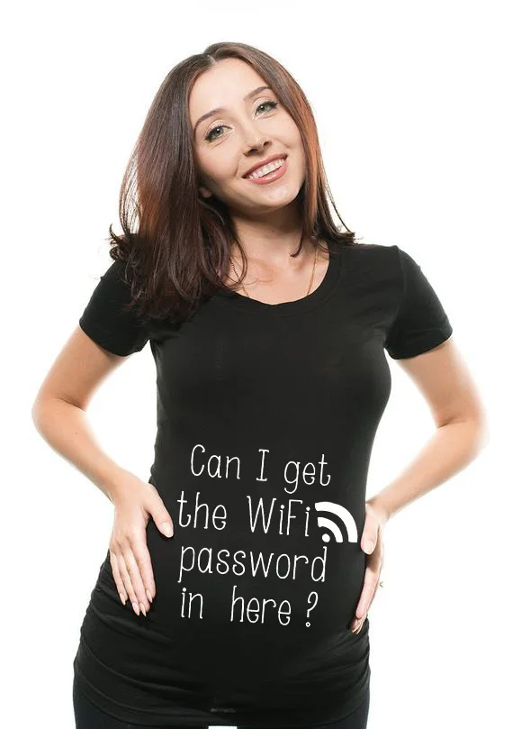 Могу ли я получить здесь пароль Wi-Fi Футболка для беременных 2020 новая одежда