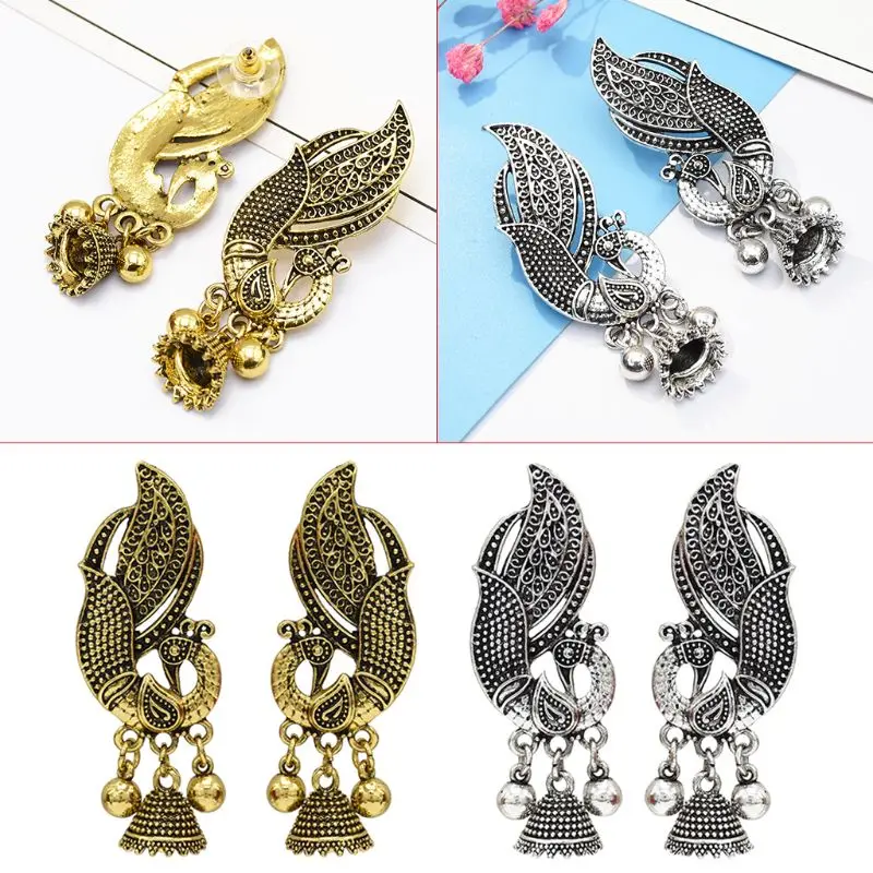 

Peacock Earrings Ethnic Vintage Women Jewelry Floral Bohemia Boho Retro Charms Dangle Lady Elegant Fashion Gifts Prom Party