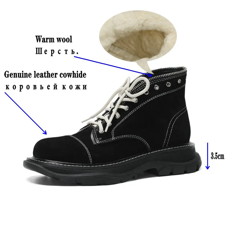 Новинка 2021 зимние ботинки Martin в русском стиле женская теплая обувь на меху и