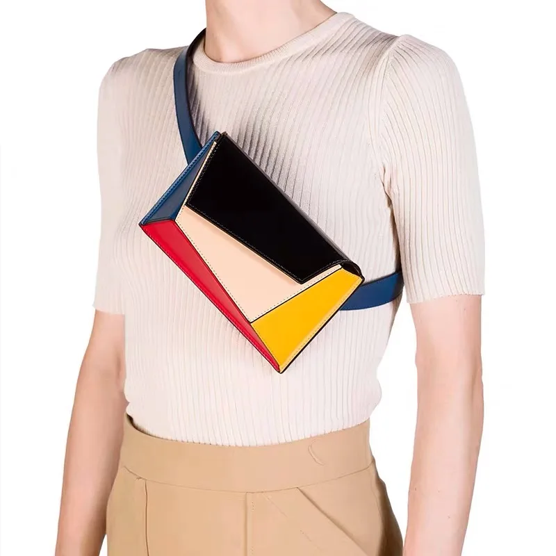 Модный геометрический пояс обернутая Сумка женская кожаная сумка через плечо