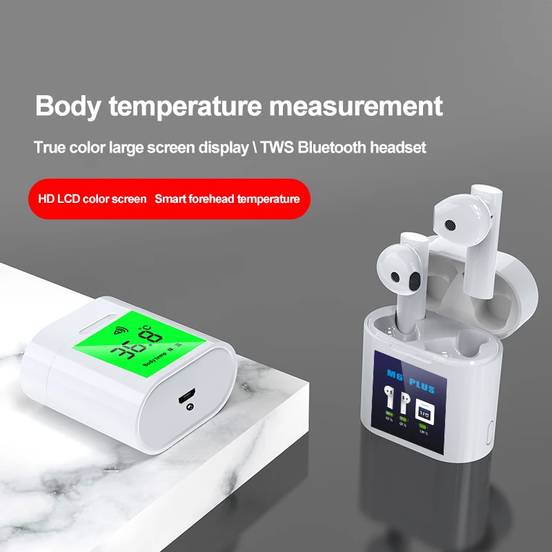 Bluetooth гарнитура Robotcube M6 PLUS TWS измерение температуры тела 2020|Наушники и гарнитуры| |