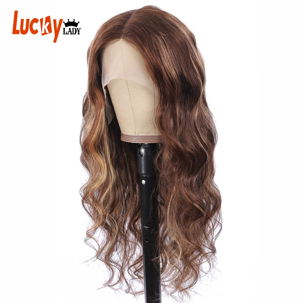 

Malaysian Cheap Highlighted Lace Front Wig Body Wave Glueless T Part Transparent Lace Human Hair Wig Middle Part Lace Front Wigs