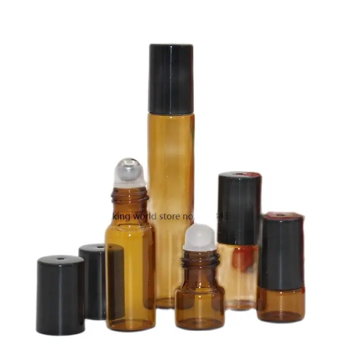 1 мл 2 3 бутылка из коричневого стекла со стальным стеклянным шариком на черной