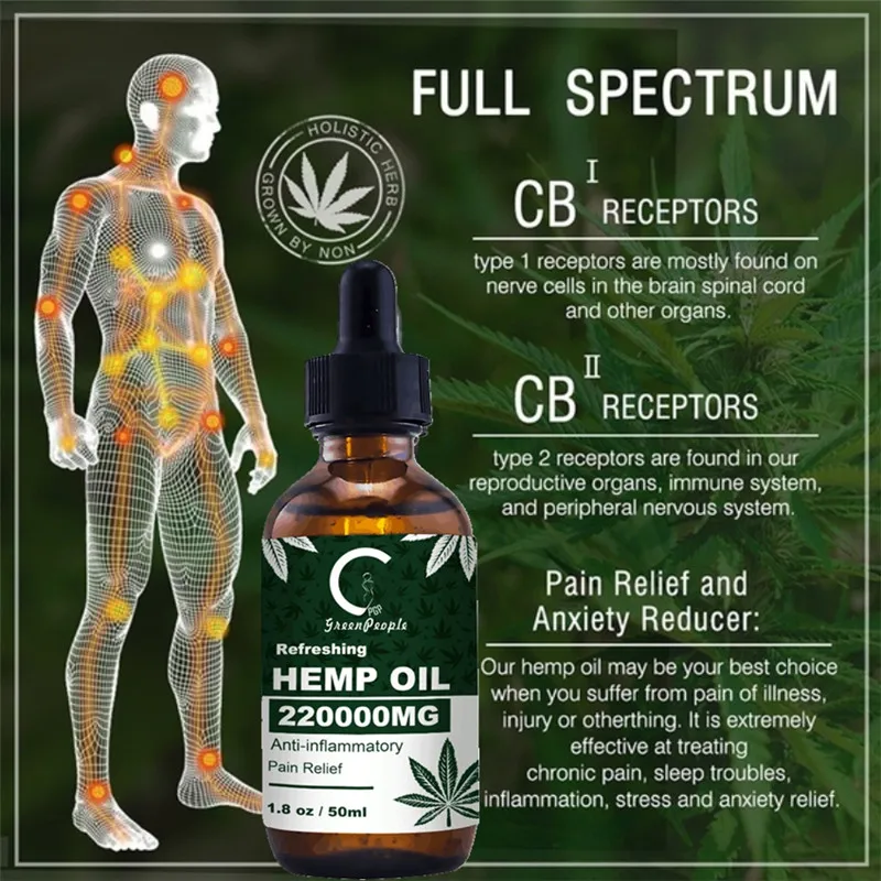 

GPGP Greenpeople 220000MG 50ml CBD Hemp Oil Skin Oil for Neck Pain Relief Hemp Seed Oil Sleep Bio-active Reduce Anxiety Better