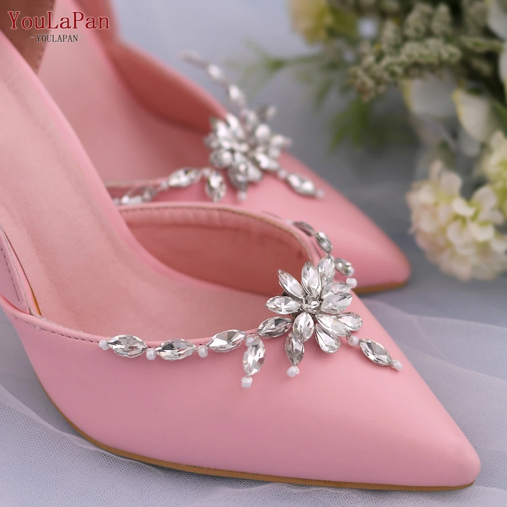 YouLaPan X34 2021 New Shoe Clip Rhinestone Wings DIY Charms Women Shoes Clips Wedding High Heels Buckle Accessories Decoration