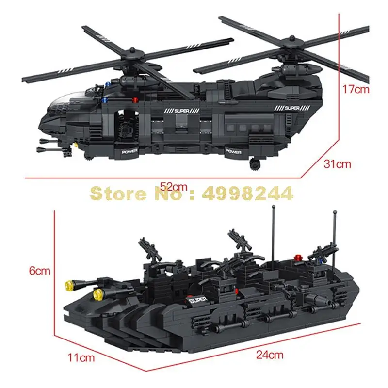 1351 шт. городской военный спецназ полицейский транспорт вертолет 10 строительных