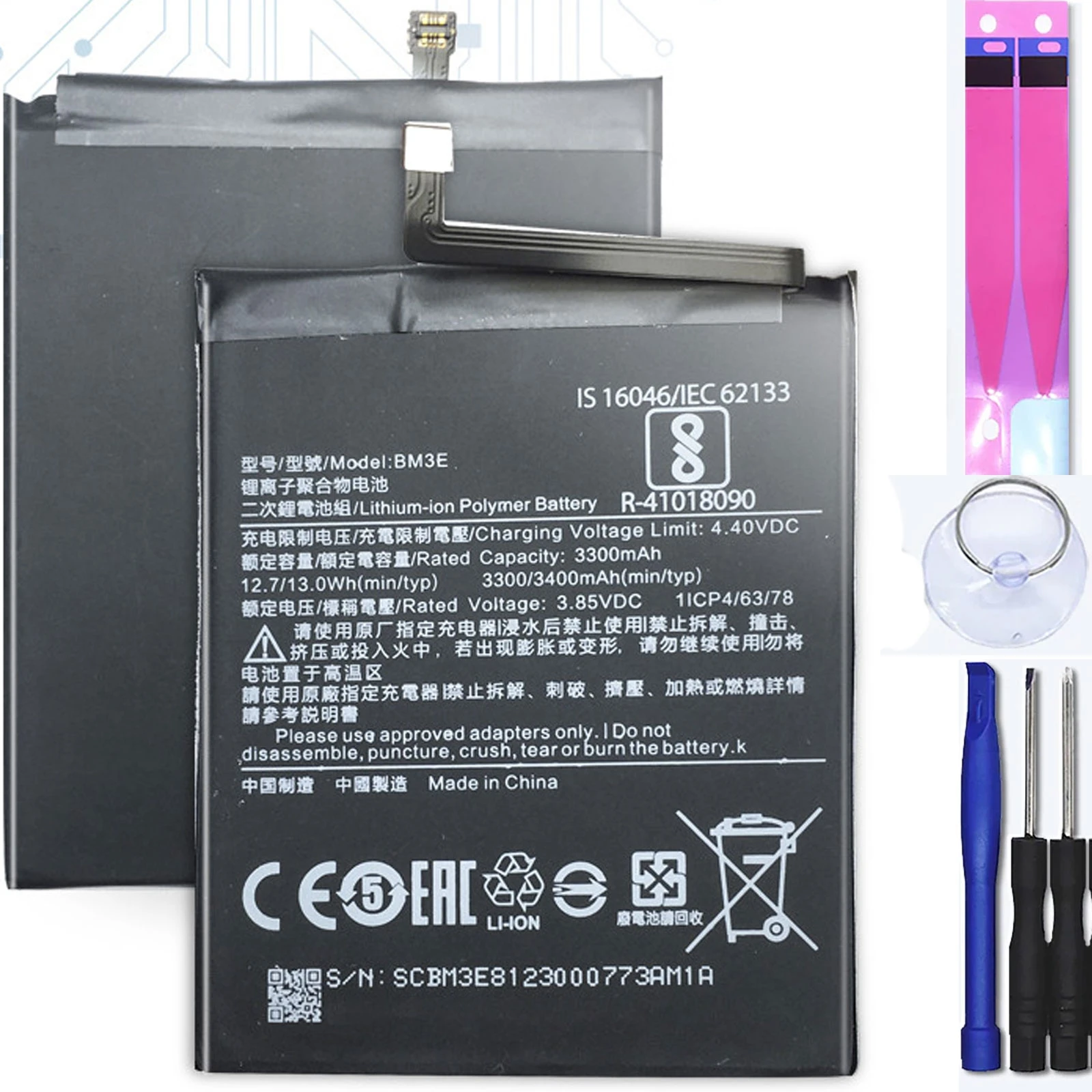 

Battery for Xiaomi Mi8, Mi 8, Mpn Original: Bm3E