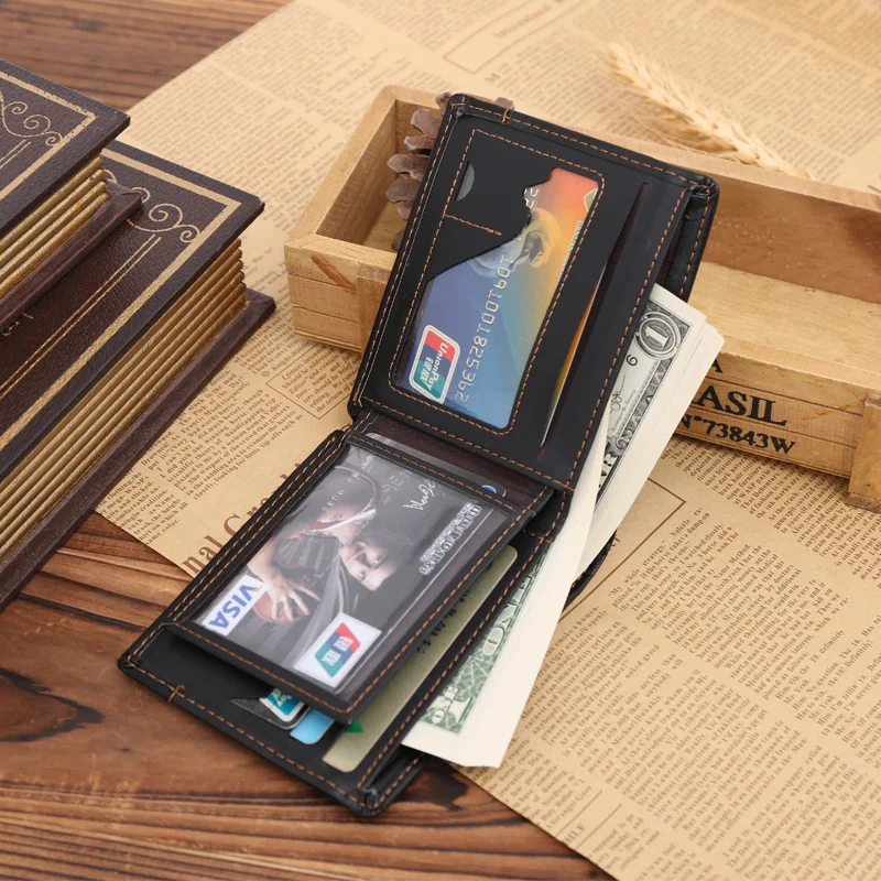 Складной короткий кошелек для мужчин брендовые Роскошные кошельки офиса зрелых