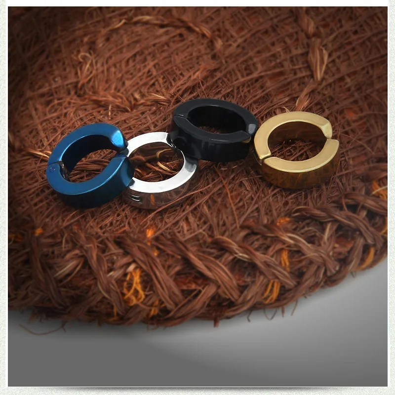 Противоаллергические модные круглые серьги из нержавеющей стали в стиле панк |