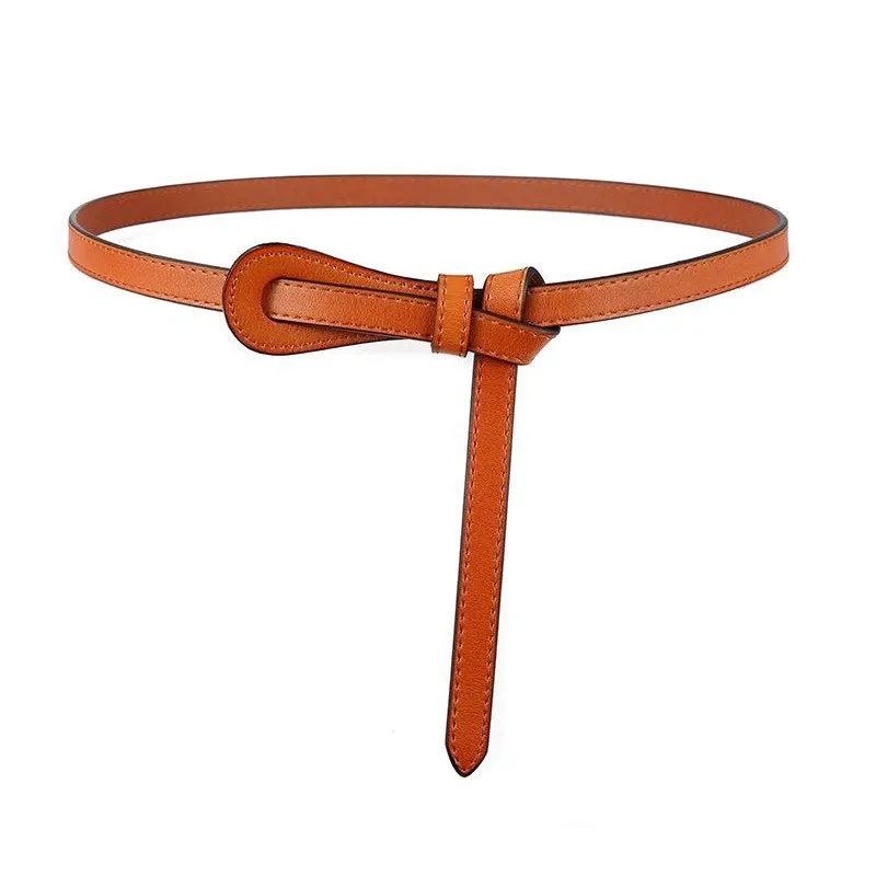 

Knotted Women's Belt Female Cowhide Leather High Quality Luxury Cinturon Belts For Women Dress Slim Trend Skirt Harajuku Chains