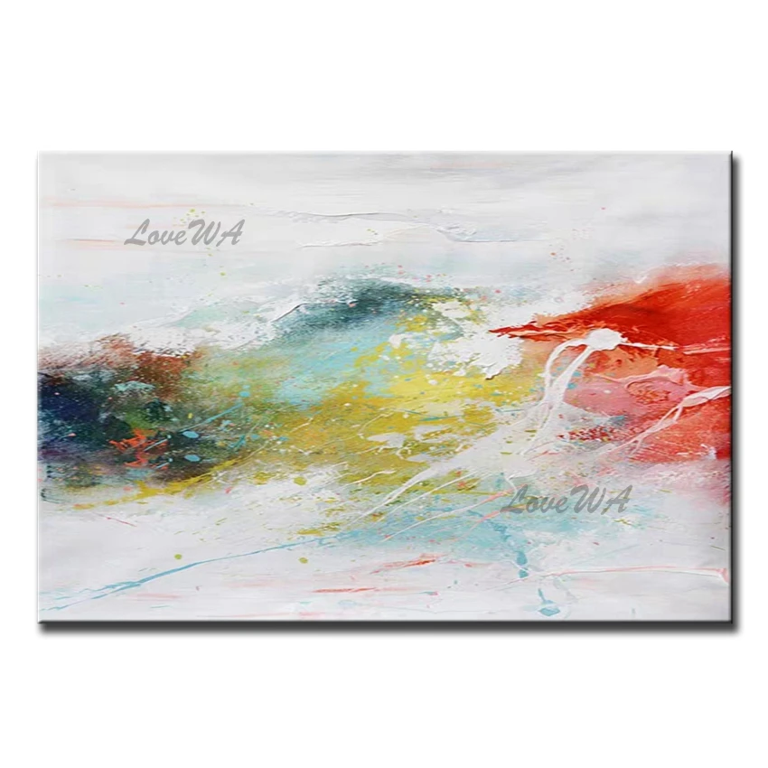 

Free Shipping Abstract Handmade Oil Painting Canvas Artwork Wall Decor Art Handpainted Colorful Large Art Decoration For Bedroom