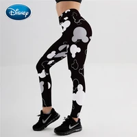 anime 3d printing leggings sports hip lifting yoga gym leggings mujer sportwear fitness pants new product women mickey cartoon