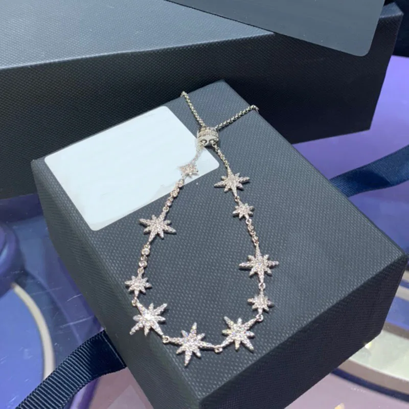 

Brand 1:1High Quality Brand Design Silver Color Fine Bracelet 5A CZ Zircon Stones adjust Chain Women Luxury Jewelry
