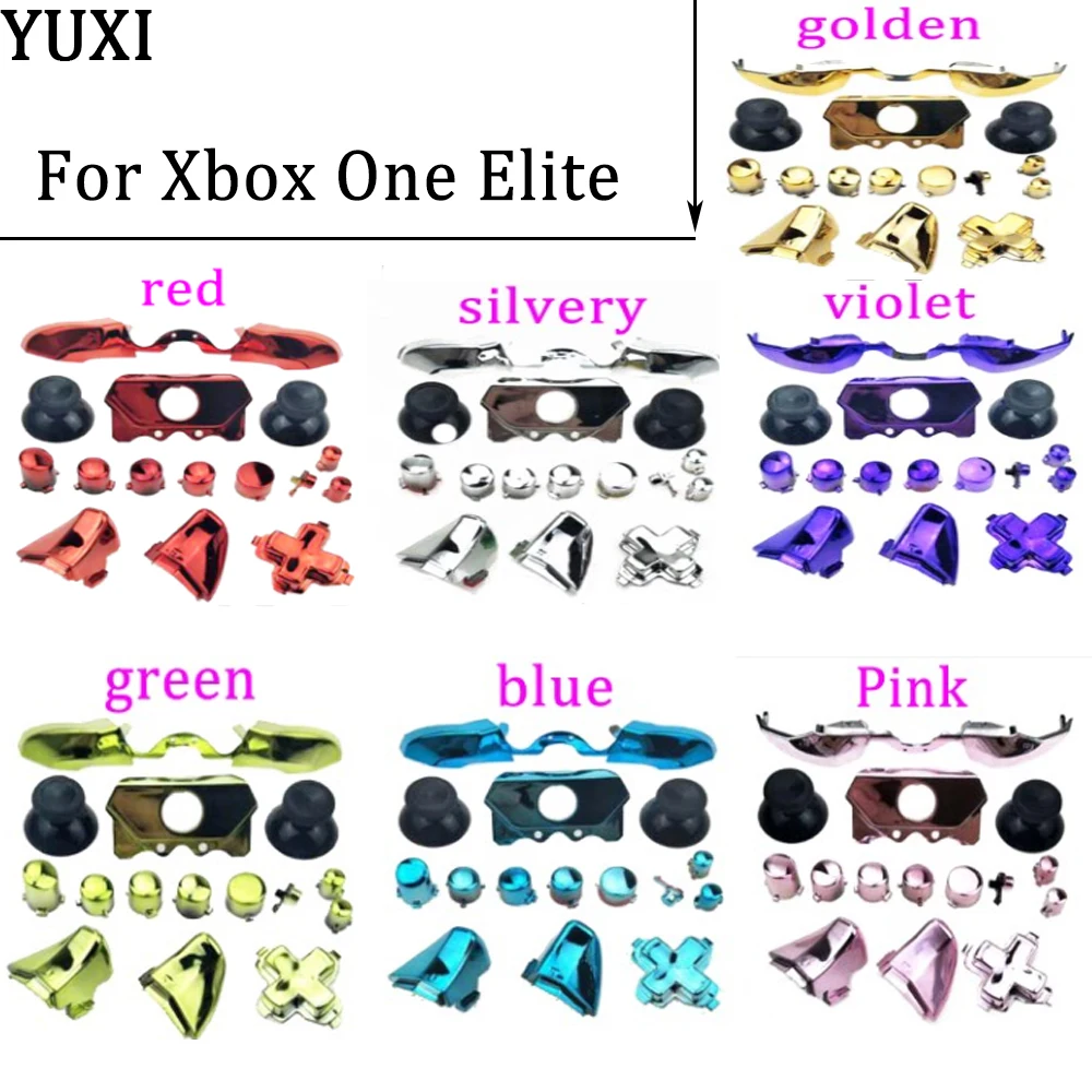 

100 sets for Xbox one elite electroplating controller bumper trigger button replacement complete set of for d-pad LB RB LT RT