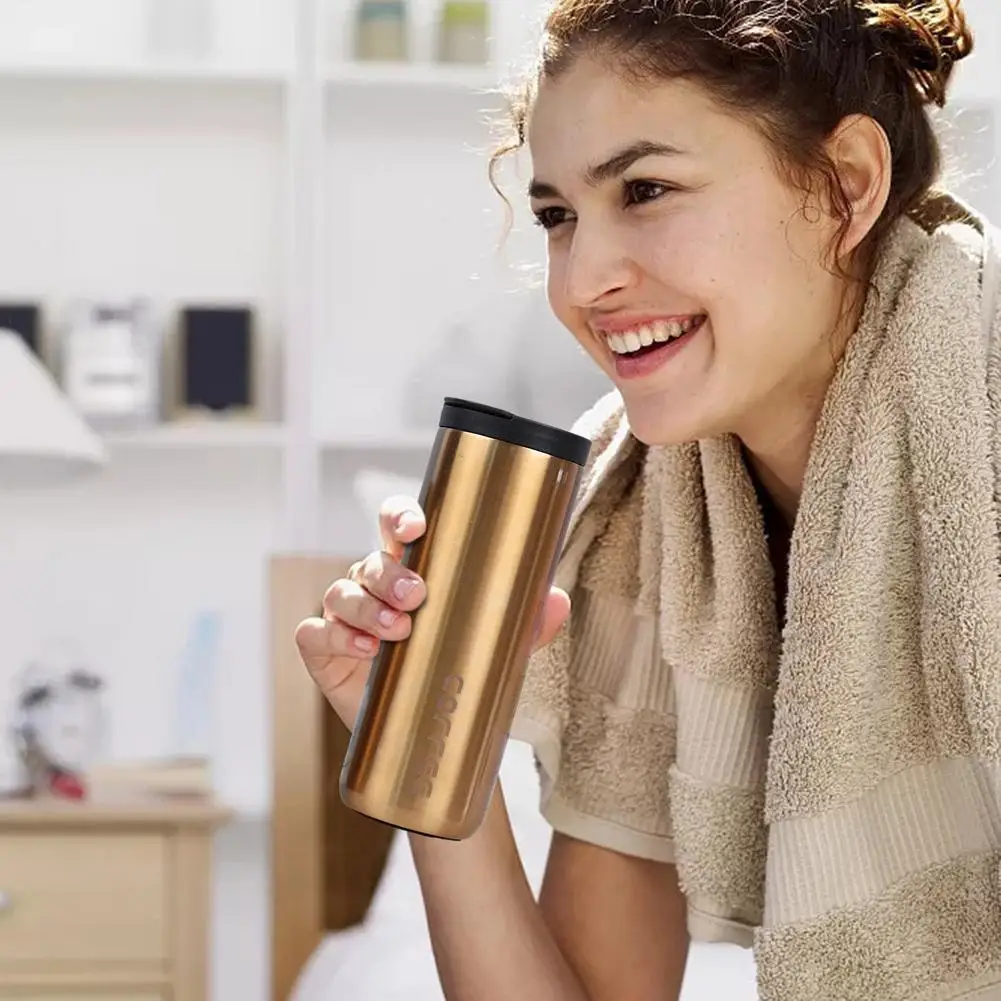 Термос для кофе многоразовая чашка с двойными стенками и защитой от протечек 400