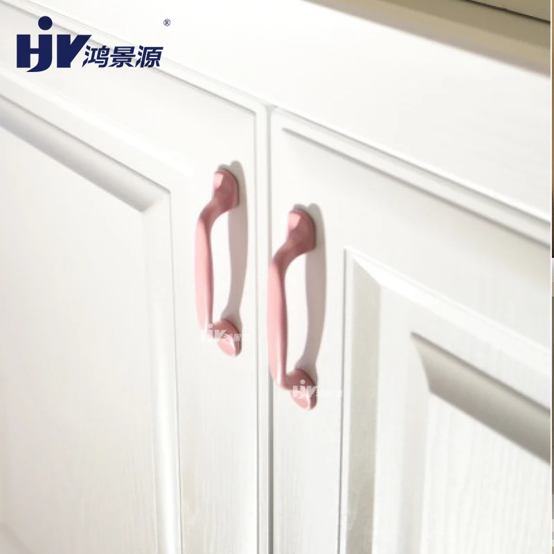 Современная Минималистичная розовая ручка из цинкового сплава для детской