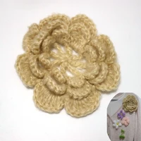 fashion diy hand crocheted flower patches for clothes woven flowers appliques for hairpin cashmere sweater