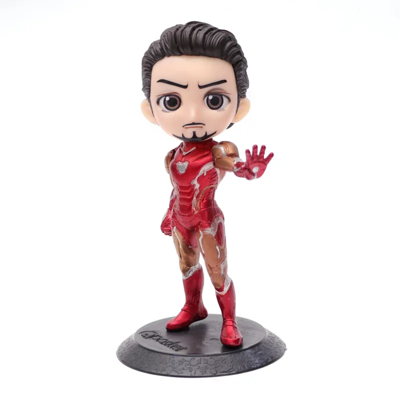 Tony no box Qposket чудеса Мстители милые большие глаза Железный человек Виниловая фигурка кукол модель игрушки - Цвет: Tony no box