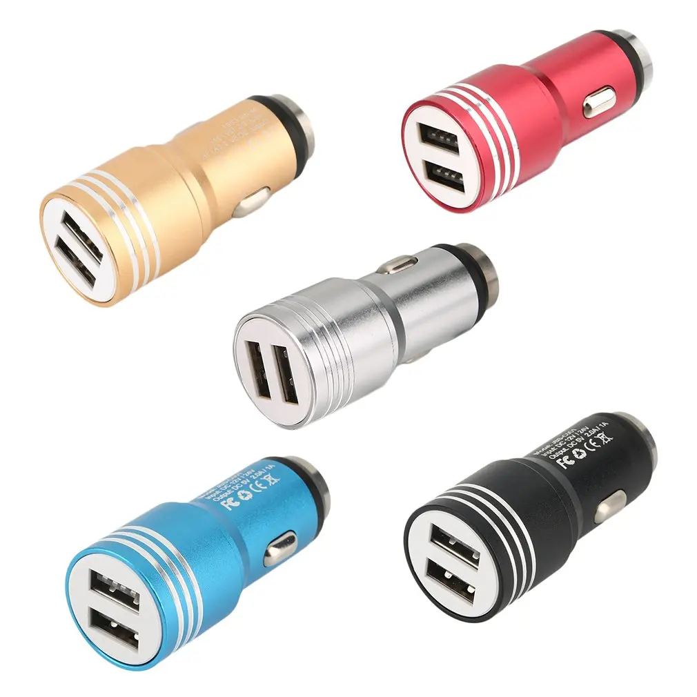 

Universal 2-Ports 2.0A All Aluminum USB Car Charger for Cellphones New Exquisitely Designed Durable